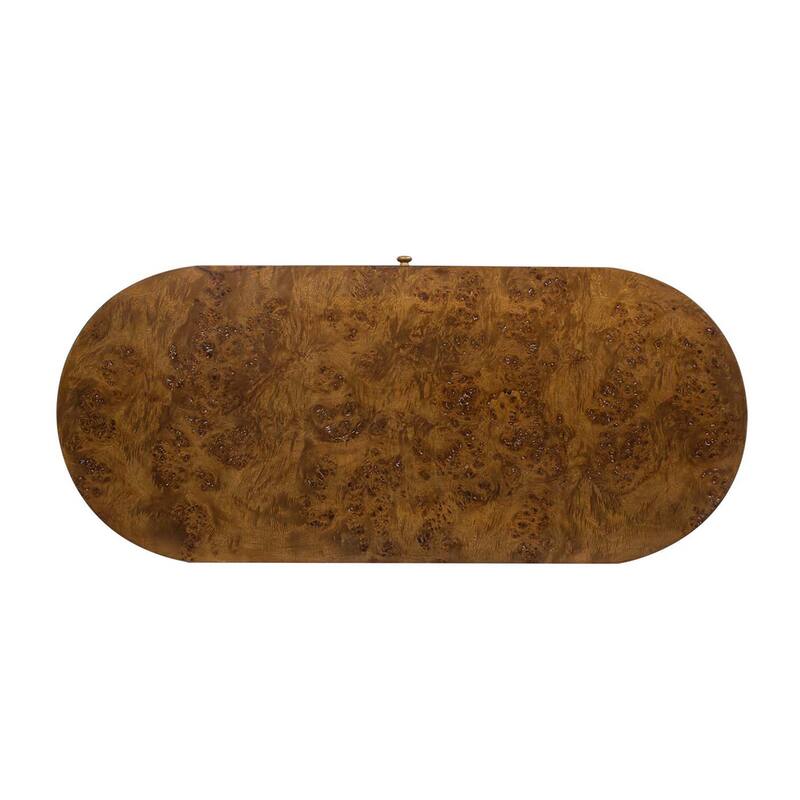 Jesse 55.5" Contemporary Single Drawer Burl Wood Oval Computer Desk