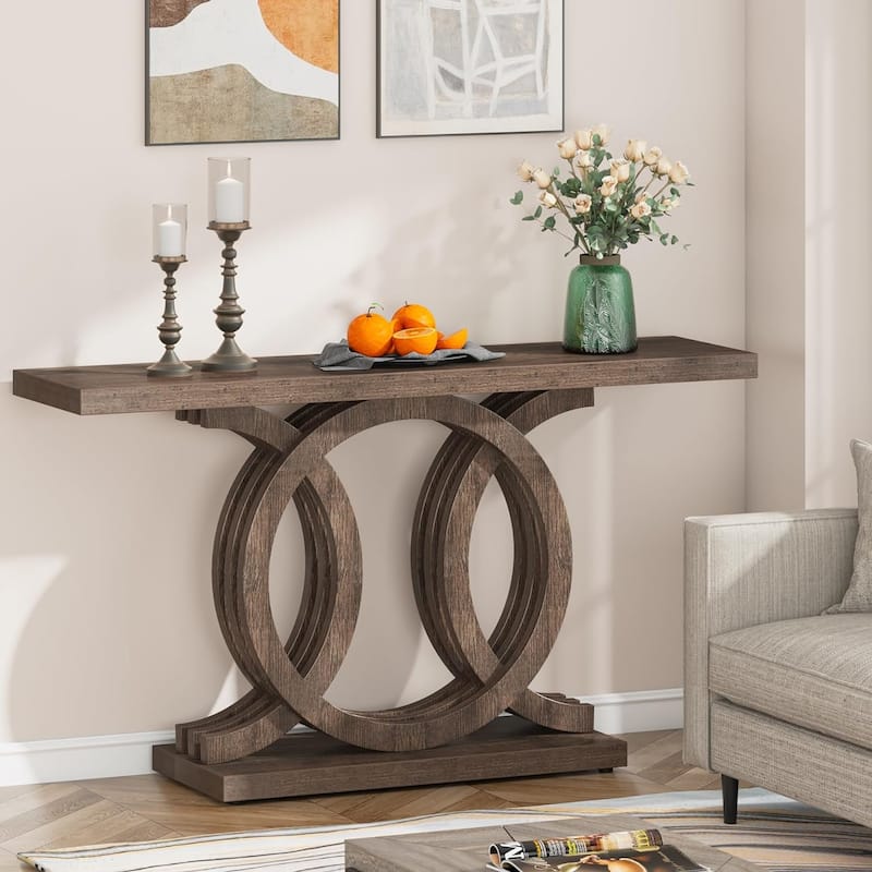 55 inches Console Table with Geometric Base