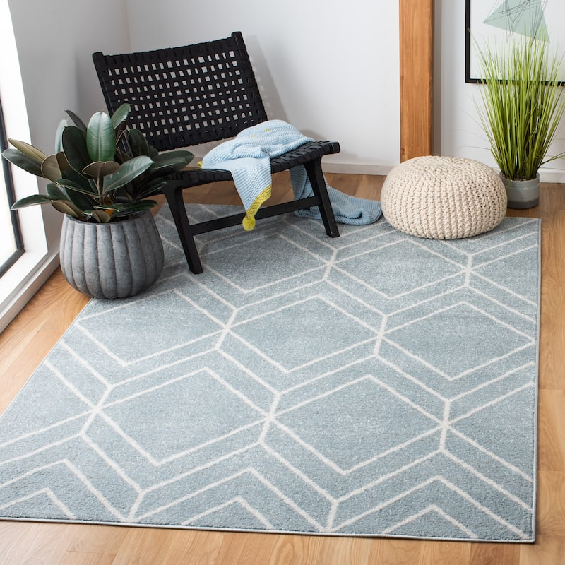 SAFAVIEH Adirondack Benilda Modern Geometric Rug - 8' x 10' - Blue/Ivory