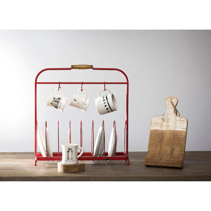 Distressed White Dipped Wood Tablet Holder