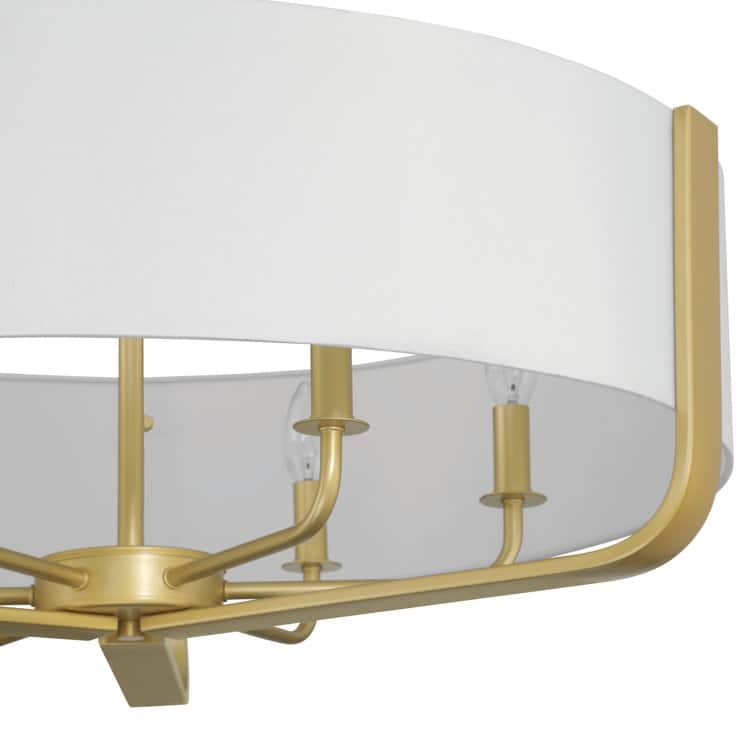 Vernitta 28.8 in. 6-light Mid-century Modern Drum Chandelier with Fabric Shade - 28.87 inches
