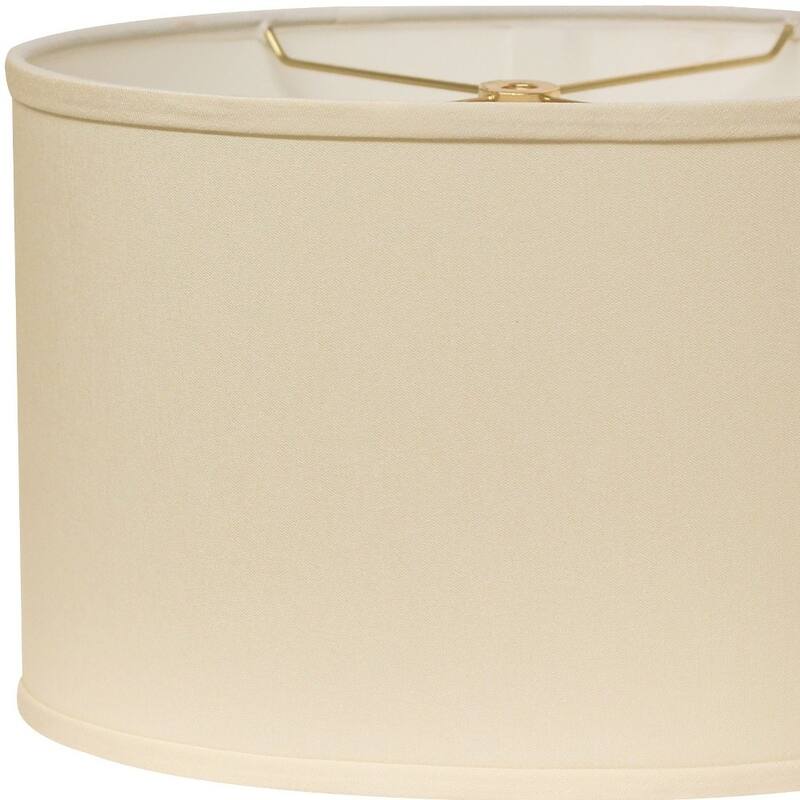 14" Ivory Throwback Oval No Slub Lampshade - 9" L x 14" W x 9" H