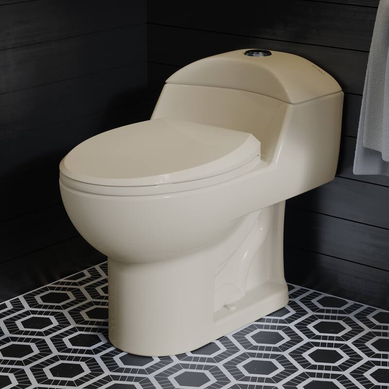 Chateau One Piece Elongated Dual Flush Toilet In Bisque 0.8/1.28 gpf