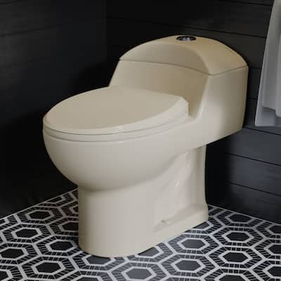 Chateau One Piece Elongated Dual Flush Toilet In Bisque 0.8/1.28 gpf
