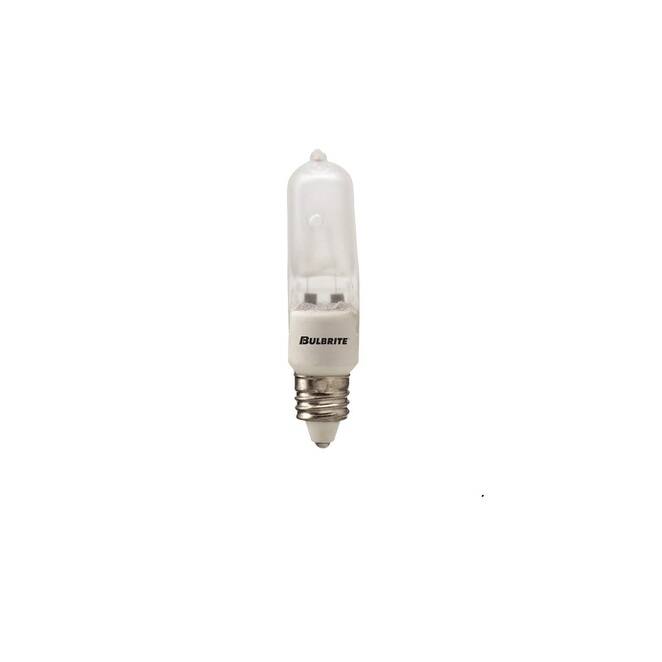 Bulbrite Pack of (5) 120V Dimmable T4 Halogen Mini Light Bulbs with Mini-Candelabra (E11) Base, 2900K Soft White Light