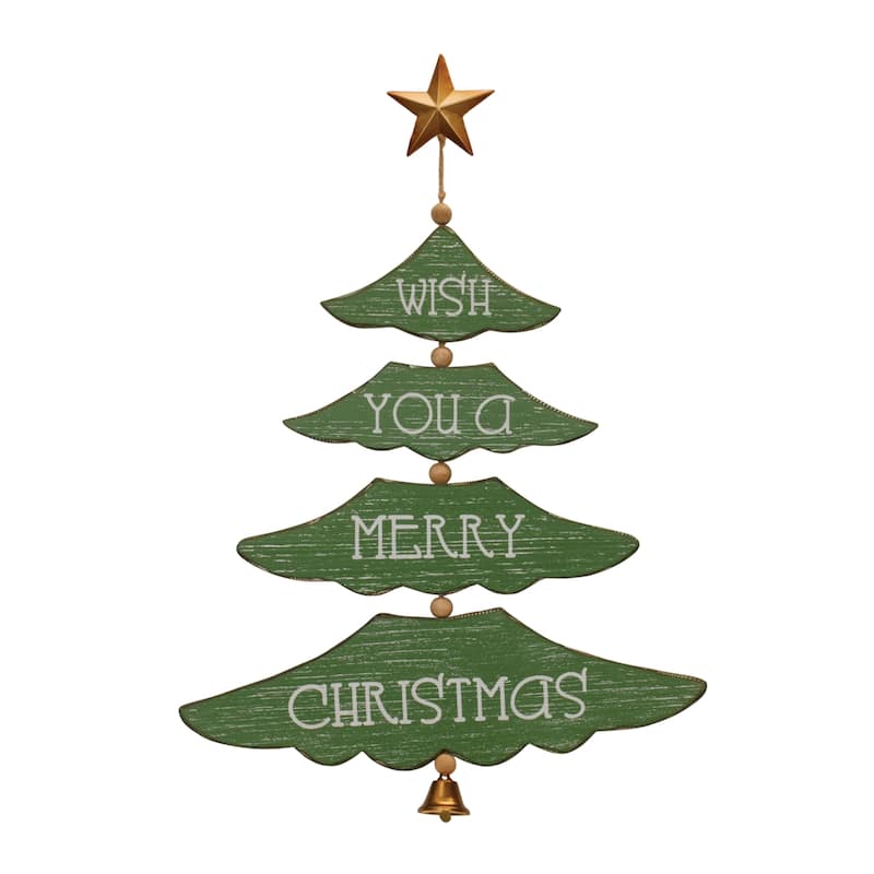 Christmas Pine Tree Wall Sign (Set of 2)