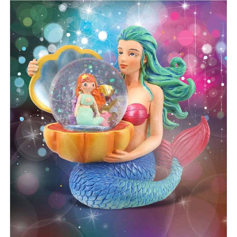 CoTa Global Mermaid Snow Globe Figurine with Sparkling Glitter - 45mm - 4.25″Lx2.75″Wx4″H