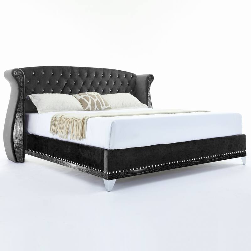 Christopher Knight Home-Eldora Upholstered Bed with Wingback