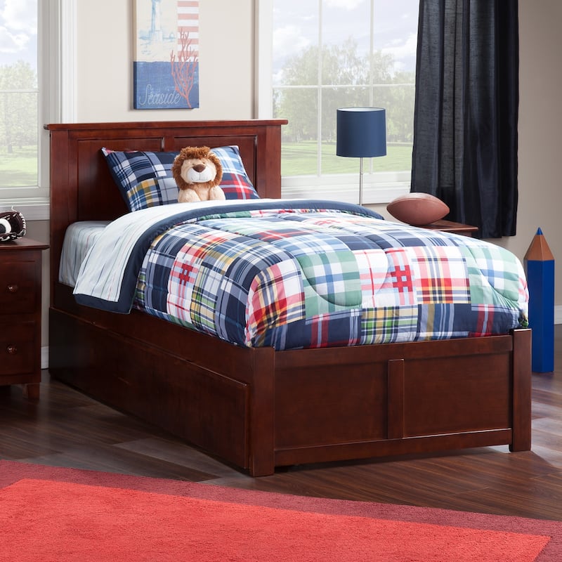 AFI Madison Platform Bed with Footboard & Twin XL Trundle