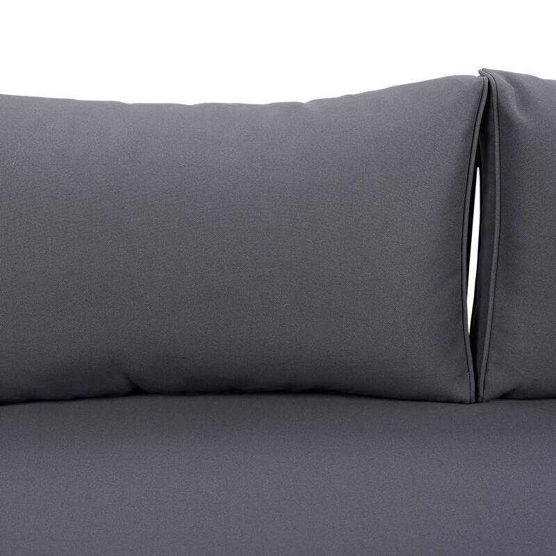 Acacia Wood Daybed Slat Panel Design Water Resistant Cushions Outdoor Patio