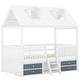 preview thumbnail 18 of 47, House Bed Wood Low Loft Bed House-shape Frame Bed with 2 Roof Skylights, Kids Storage Bed with 4 Drawers, Guardrail and Stairs