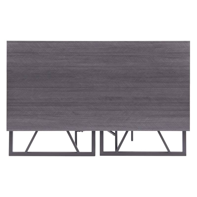 Desk - Gray Herringbone & Black Finish - 48" L x 24" W - Modern Office & Home Desk