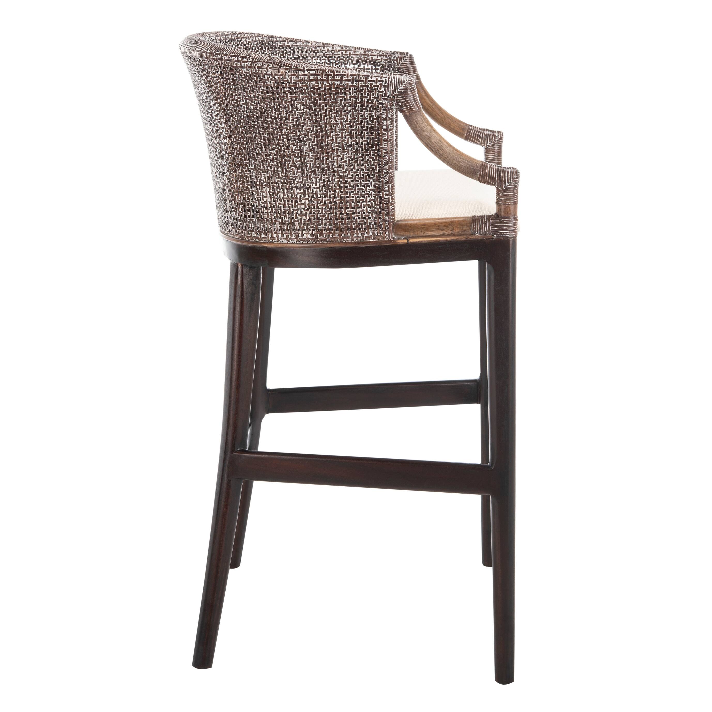 SAFAVIEH Brando Rattan 30inch Bar Stool 22.3" x 20.5" x 39" Bed