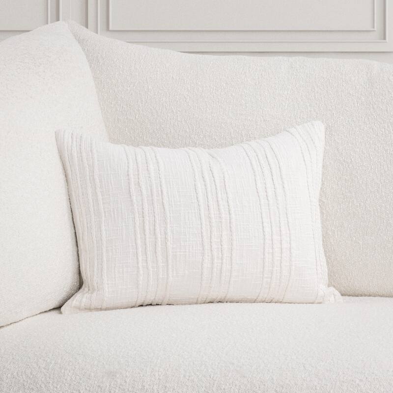 Villa by Classic Home Hannah 100% Cotton 22" Throw Pillow - White - 14x20