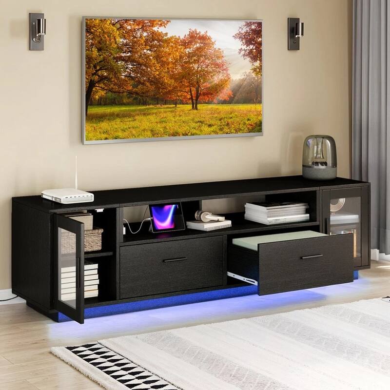 LED TV Stands for 65/70 Inch TV with Storage Power Outlets - 62 inches