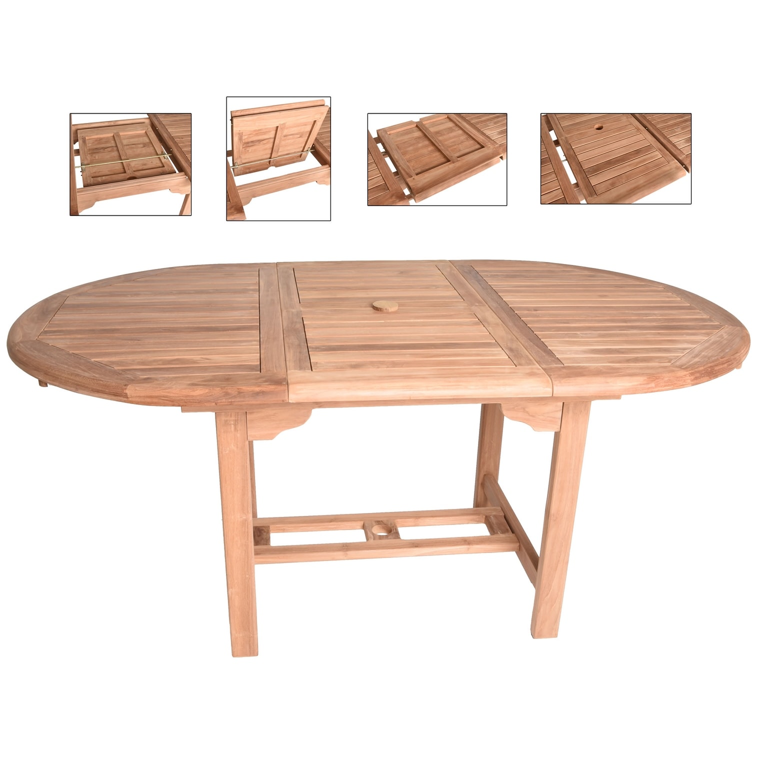 Zenvida Teak Extendable Dining Table Oval 22336276 Teak Extendable Dining Table Oval