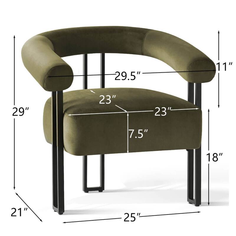 30" Wide Upholstered Velvet Accent Chair