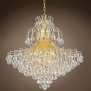 Contour 15 Light 31" Gold Chandelier With Clear European/Swarovski ...