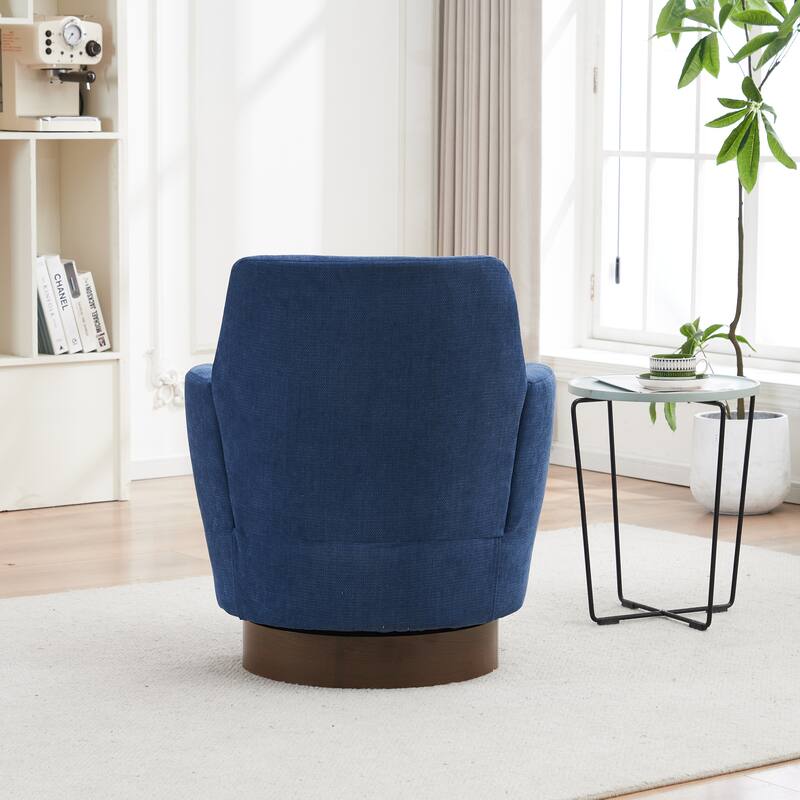 Swivel Barrel Chair, Accent Chairs Armchair for Living Room, Comfy Reading Chairs Round Barrel Chairs with Stainless Steel Base