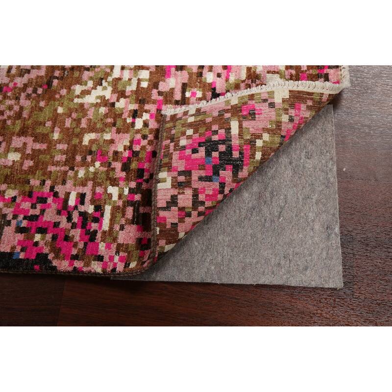 Wool/ Silk Artistic Modern Abstract Oriental Runner Rug Hand-knotted - 2'8" x 10'0"