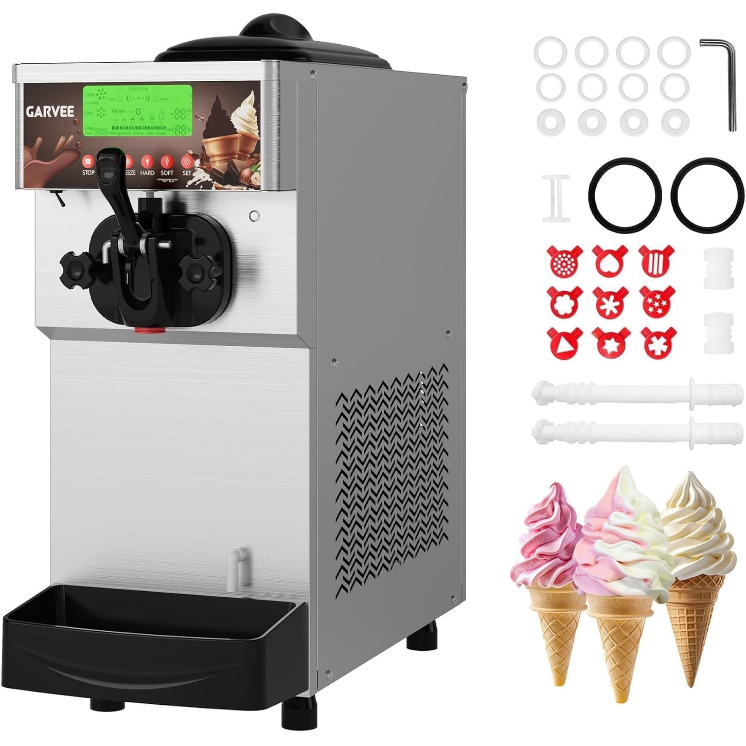 Commercial Ice Maker Machine, 110 Lbs/24H Undercounter Ice Maker with Storage and Auto Cleaning