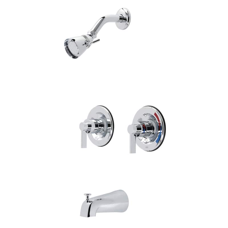 NuvoFusion Two-Handle Tub and Shower Faucet with Volume Control - Polished Chrome