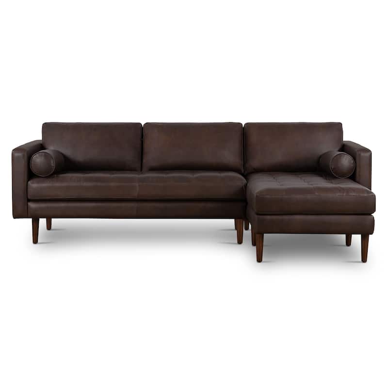 Poly & Bark Napa 104.5" Right-facing Sectional Sofa - Full Grain Genuine Italian Leather