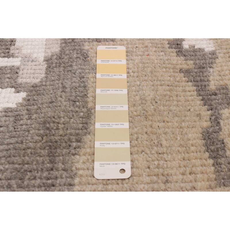 ECARPETGALLERY Hand-knotted Tangier Khaki Viscose, Wool Rug - 8'0 x 9'11