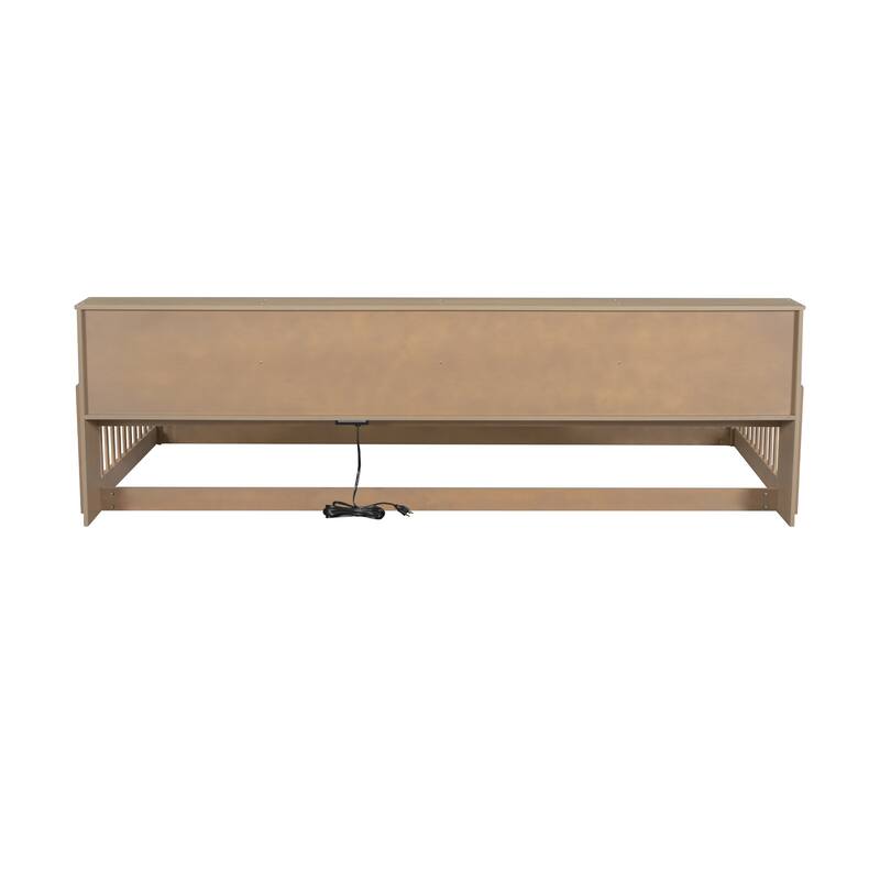 Twin XL Size Floor Bed with Built-in Storage Cabinets, USB Ports, and Charging Station, Perfect for Kids and Small Rooms
