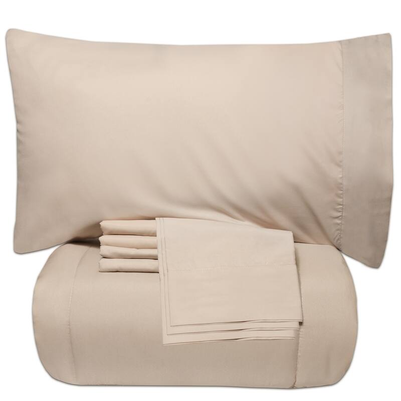 Sweet Home Collection Luxury Solid Bed-In-a-Bag with Sheet Set