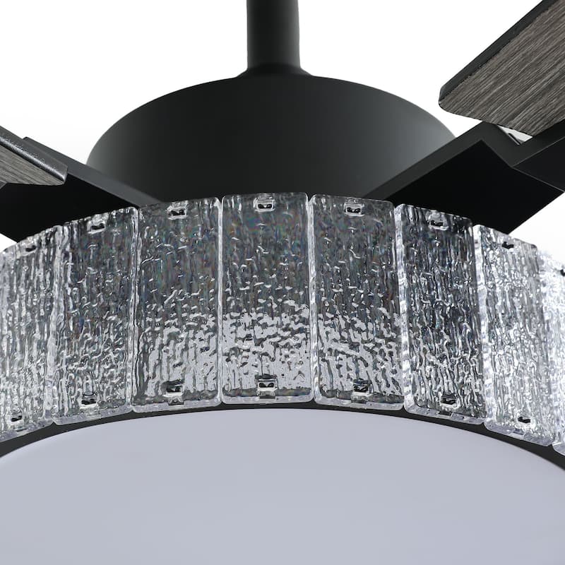 Moasis 52 Inch Crystal Ceiling Fans with Lights and Remote Control - 52 Inches