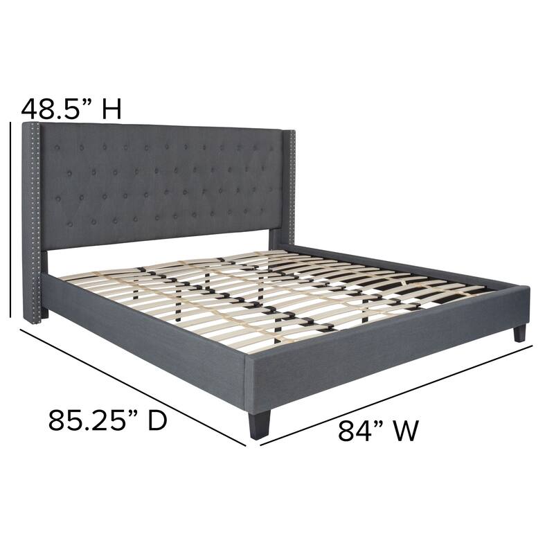 Tufted Platform Bed with 10 Inch Pocket Spring Mattress