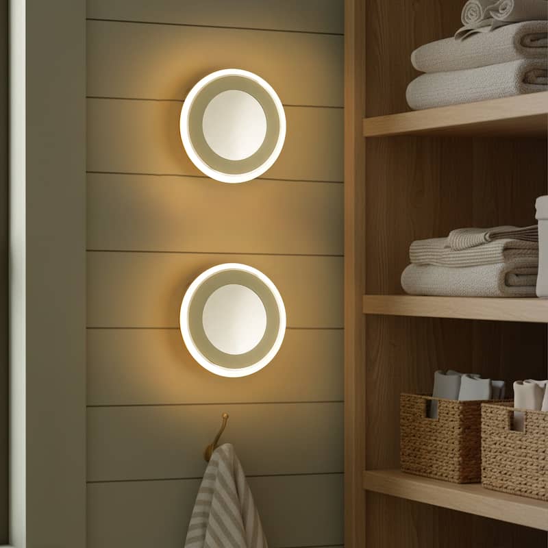 7.7"W Modern LED Flush Mount Ceiling Light - 13W 3000K Warm Light, Dimmable Round Fixture for Bedroom - 1 Light