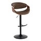 preview thumbnail 21 of 70, Carson Carrington Kanteborg Adjustable Bar Stool with Rounded T Footrest (Set of 2) Espresso PU/Walnut/Black Metal