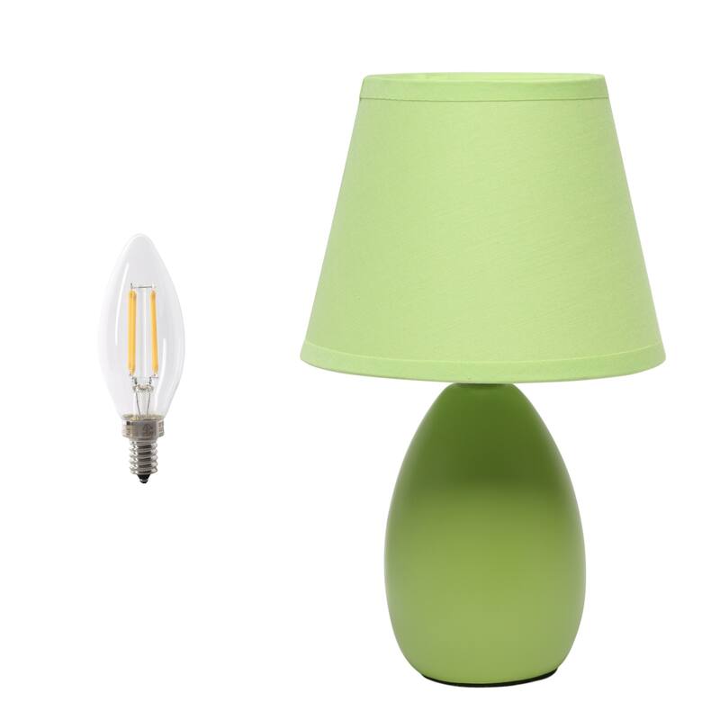 Mini Egg Oval Table Lamp - 9.5" - Green