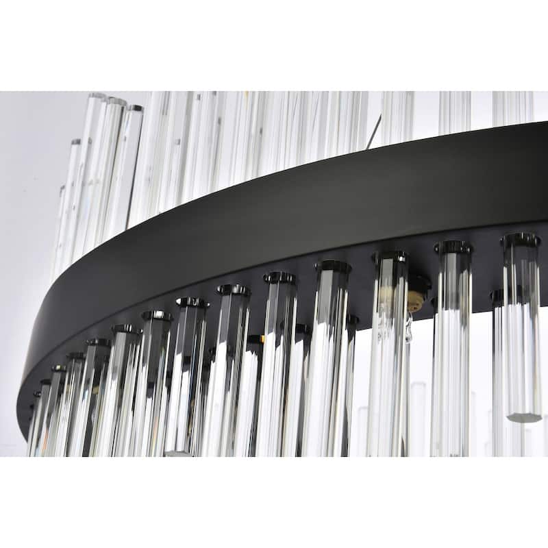 Indigo Home round crystal pendant in black