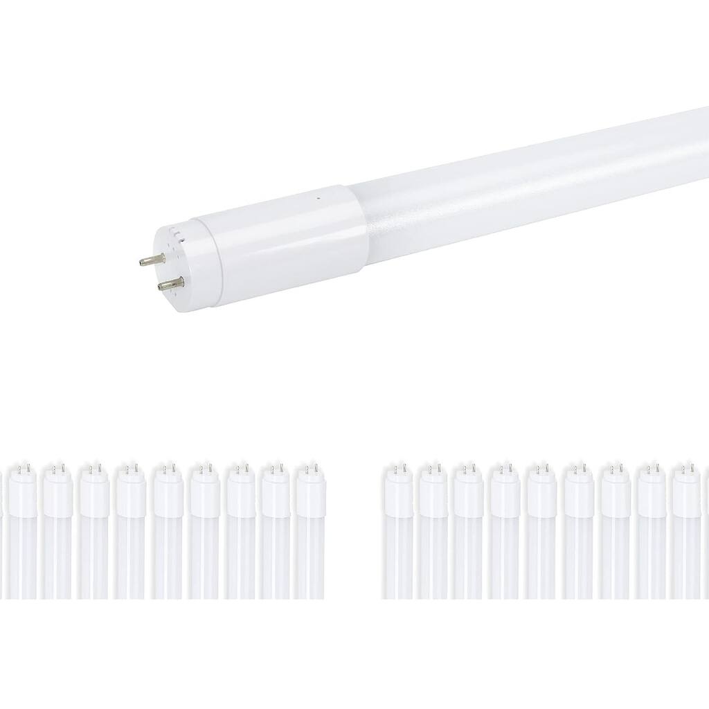 4FT T8 LED Tube Light, Type A Plug& Play, Type B Single or Double Ended, 12W=45W, 2000LM, 5000K, Frosted, 25 Pack - White - 47.2
