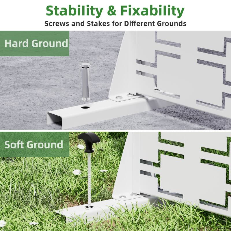 72" H×47"W Dovelina Black Outdoor Freestanding Metal Privacy Screen Decorative Garden Fence