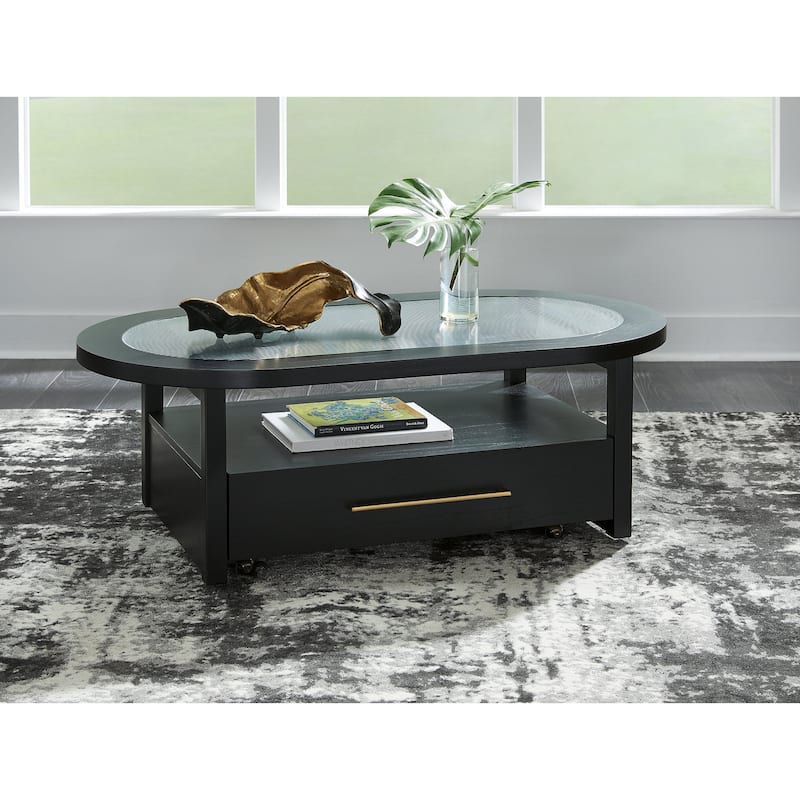 Signature Design by Ashley Winbardi Black/Gray Coffee Table - 52" W x 28" D x 18.25" H