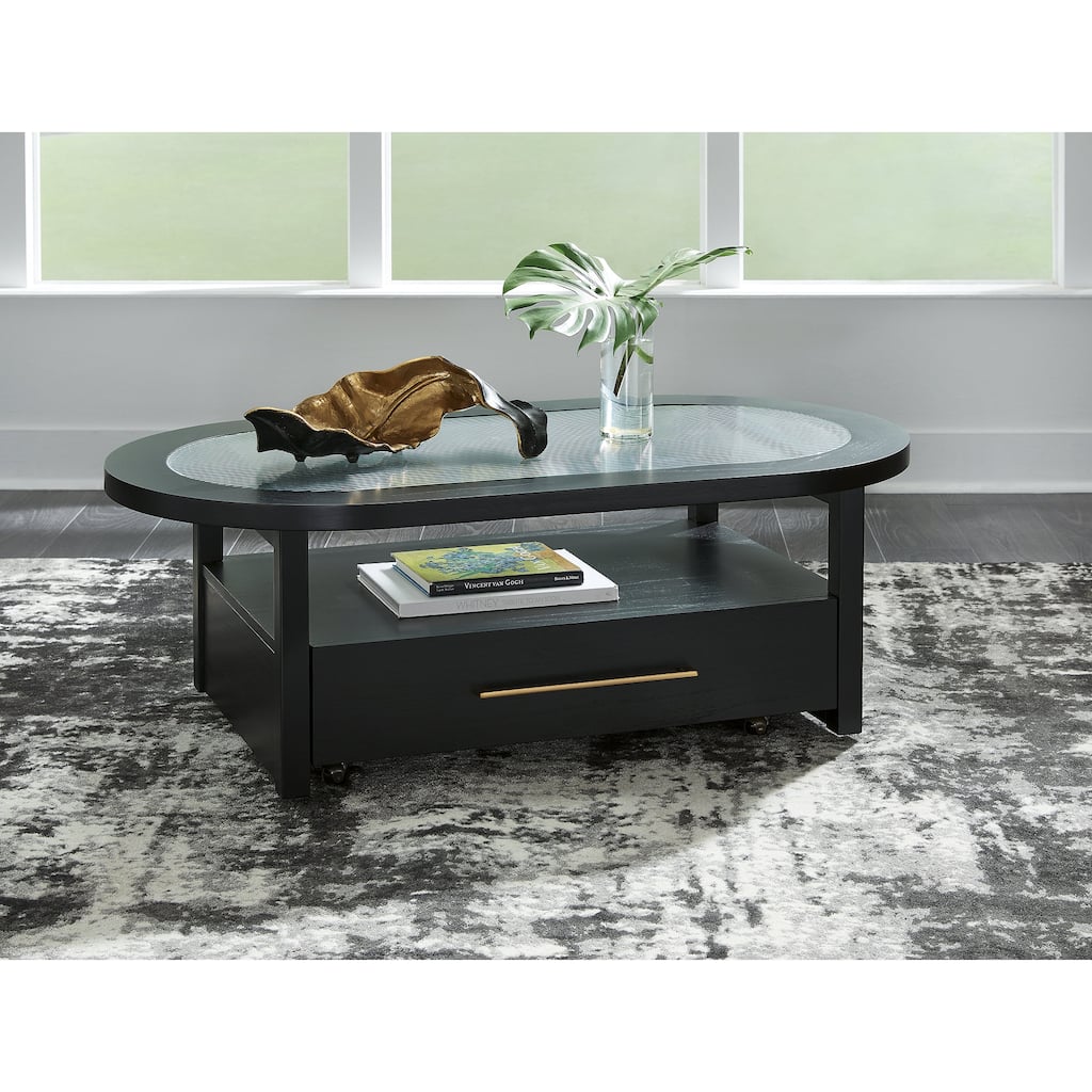 Signature Design by Ashley Winbardi Black/Gray Coffee Table - 52" W x 28" D x 18.25" H
