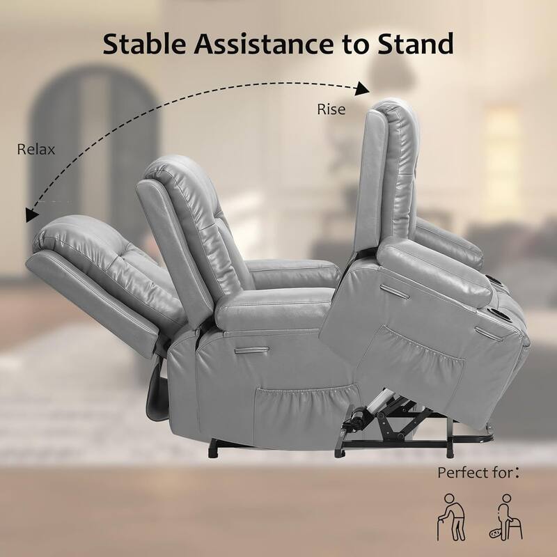 Adjustable Electric Heat and Massage Power Recliner Chair, Single Sofa