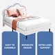preview thumbnail 18 of 33, Moasis PU Adjustable Cloud Headboard Bed Frame Platform with LED
