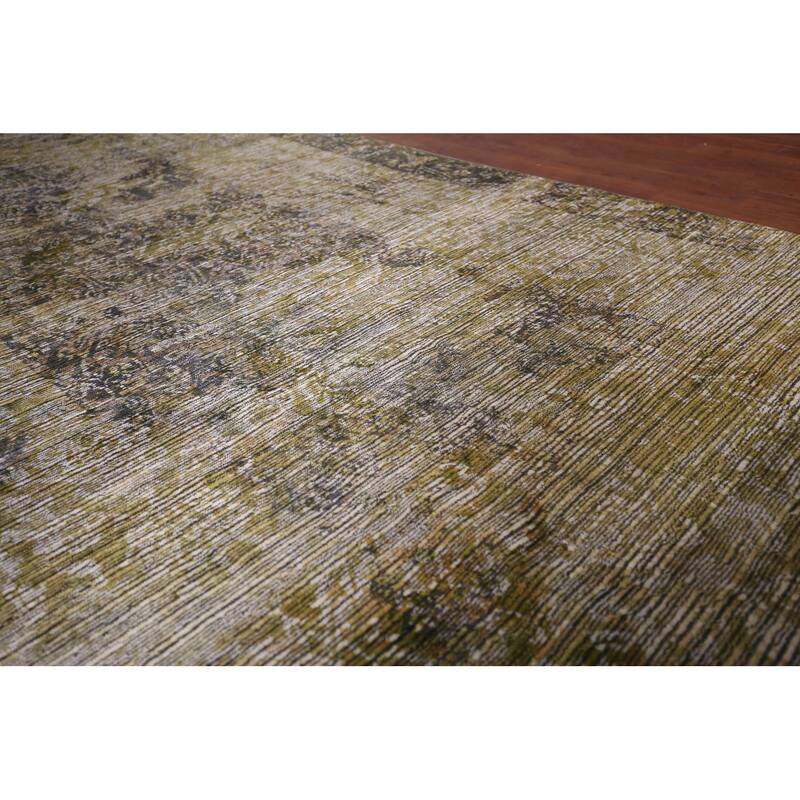Abstract Indian Area Rug Hand-Knotted Wool Carpet - 5'0"x 7'11"