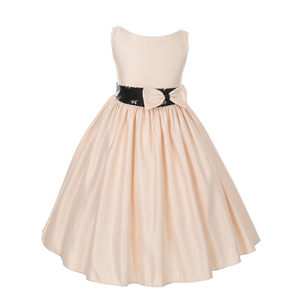 black sequin flower girl dress