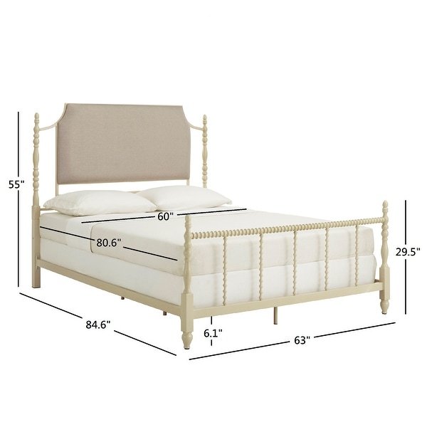 Maureen Sandstone and Taupe Linen Metal Queen Bed by iNSPIRE Q Bold