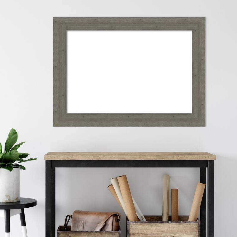 Amanti Art Fencepost Brown Framed Dry Erase Magnetic Board