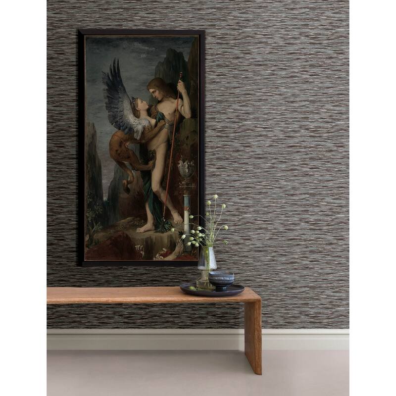 Advantage Hazen Chocolate Striated Wallpaper