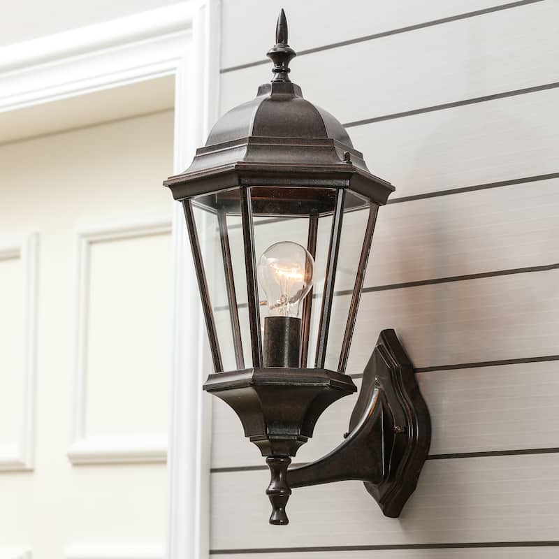 Aged Copper Finish Metal Outdoor Wall Sconce Light