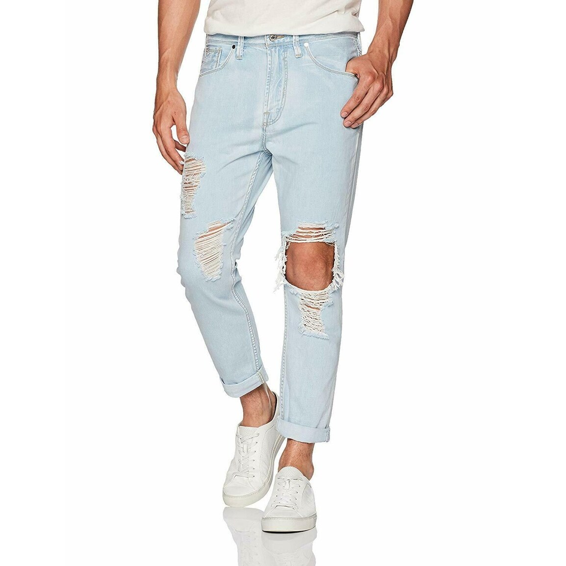 mens cropped tapered jeans