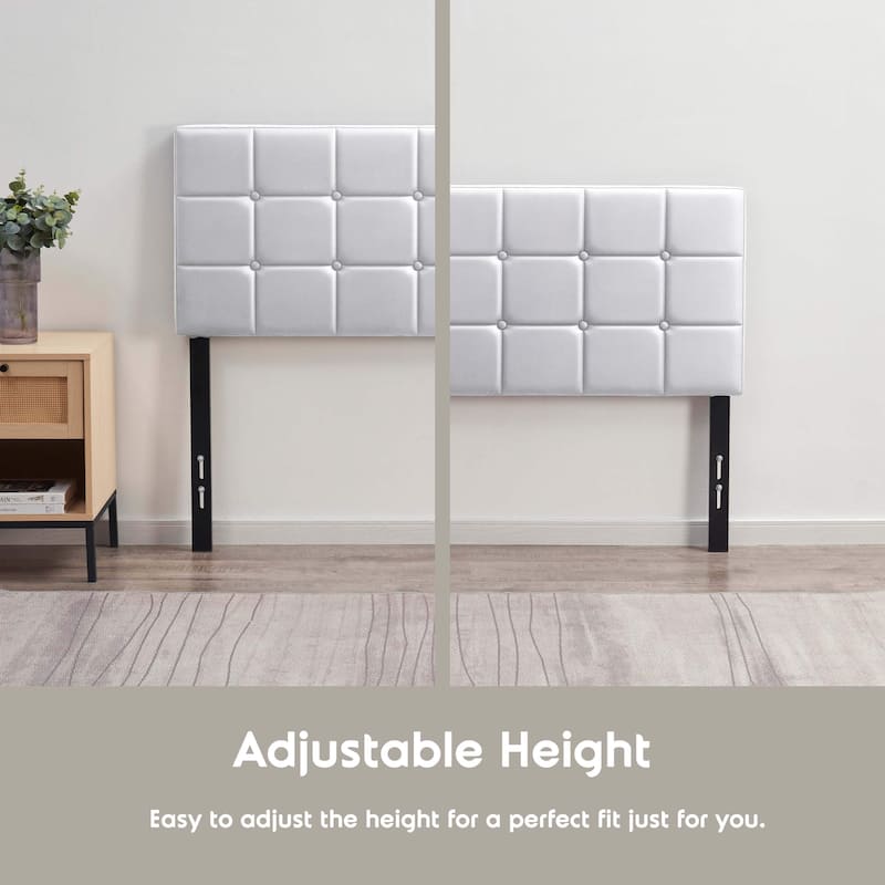 Nestl Button Tufted Upholstered Adjustable Headboard